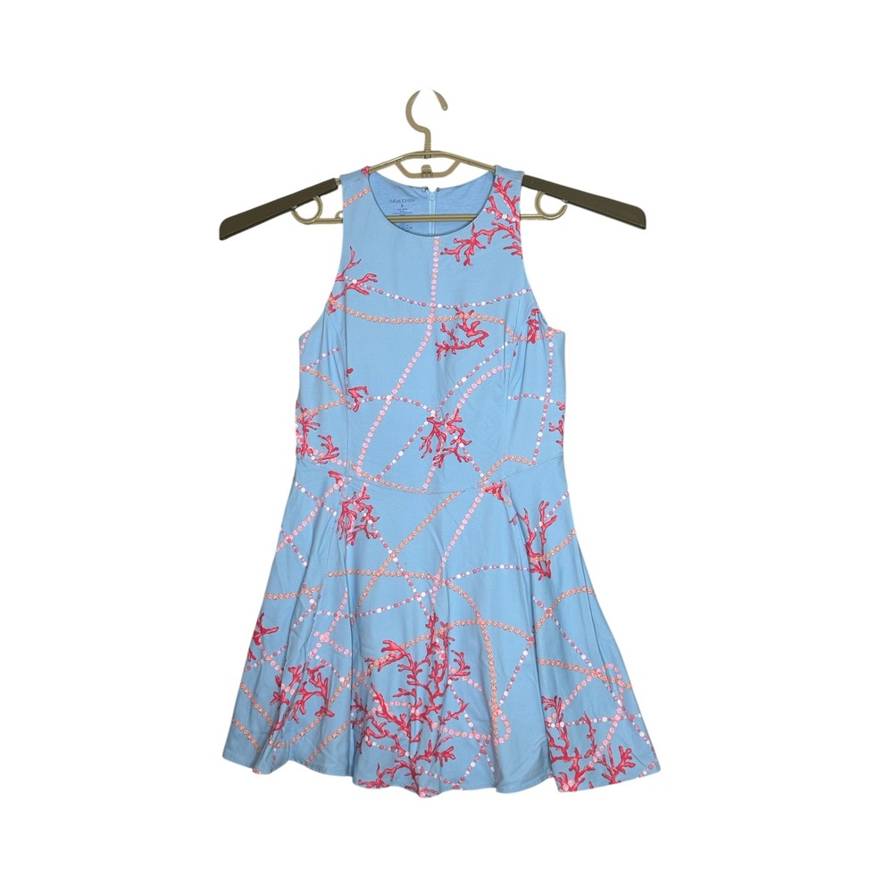 J.McLaughlin Women Turnberry Dress 8 Athletic Tennis Pickleball Blue Coral Print